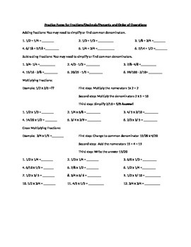 Preview of Practice Pages for Changing Fractions to other forms