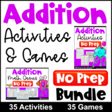 Practice & Play NO PREP Addition Worksheets & Games Bundle