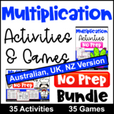 Practice & Play NO PREP Multiplication Worksheets & Games 