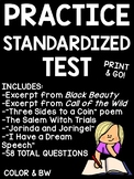 Practice Reading Comprehension Standardized Test for Middl