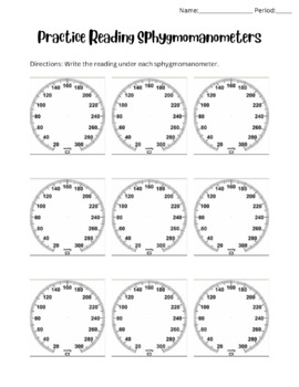 Preview of Practice Reading Sphygmomanometer