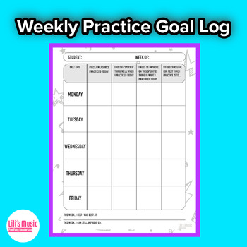 Preview of Weekly Practice Record Goal Log
