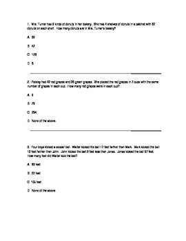 Practice STAAR Questions 3rd Grade Math by Blake Spann | TpT