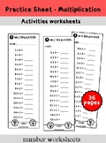 Practice Sheet - Multiplication Practice Activities worksh