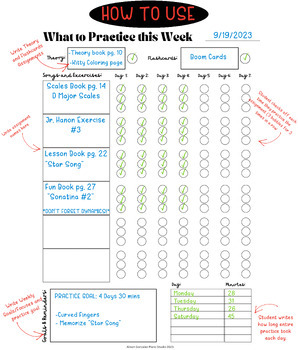 Preview of Practice Sheet- Musical PRACTICE TRACKER with Flashcards& Theory PRINTABLE