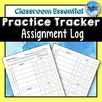 Preview of Homework Assignment Tracking Log - "Practice Tracker"