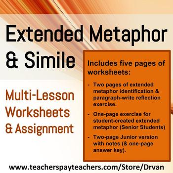 Preview of Practice Writing Extended Metaphors (Similes & Metaphors) (Creative Writing)