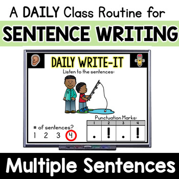 Preview of Practice Writing Multiple Sentences: Daily Sentence Writing Activity- NO PREP