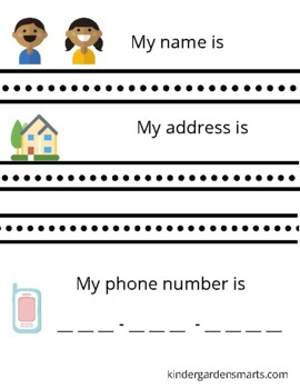 practice writing my name address and phone number by kindergarden smarts