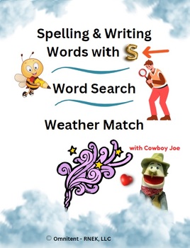 Preview of Initial -S Words: Practice Writing Spelling, Search a Word & Weather Worksheet