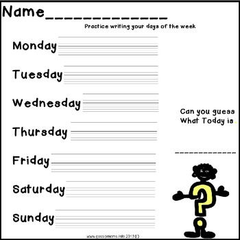 Practice Writing The Days Of The Week by Homeschool Rules | TpT