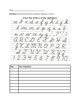 Preview of Practice Your Signature - Instant Activity for Cursive Writing