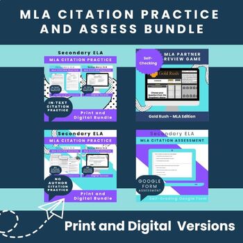 Preview of Practice, Review, and Assess MLA In-Text Citations BUNDLE!