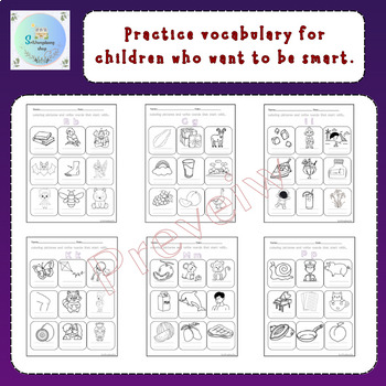 Preview of Write English vocabulary, coloring for children from pictures.
