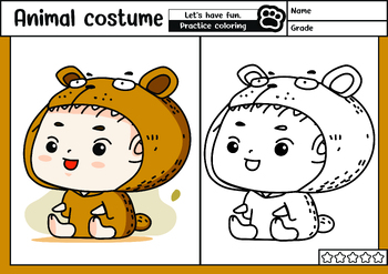 Preview of Practice coloring  animal costume