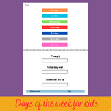 Practice days of the week  for kids