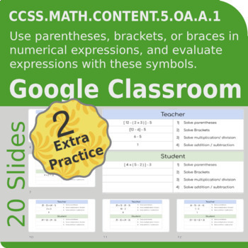 Preview of Practice parentheses, brackets in numerical expressions (II). Google Classroom