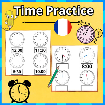 Preview of Practice telling time using analog clocks! In this time practice worksheet