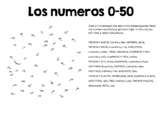 Practice the numbers 1-50 in Spanish with dot-to-dot drawi