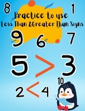 Practice to use less than and greater than signs