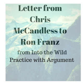 Preview of Letter to Ron Franz from Chris McCandless Into the Wild: Argument Practice