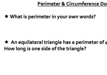 Preview of Practice with Perimeter & Circumference