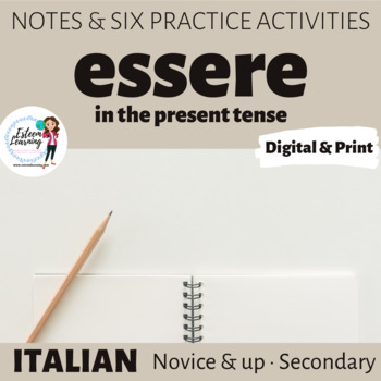 Preview of Verb ESSERE Conjugation Notes and Practice