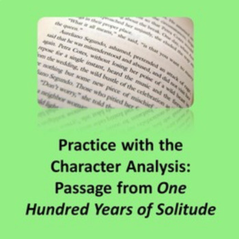 Preview of One Hundred Years of Solitude excerpt: Character Analysis Practice