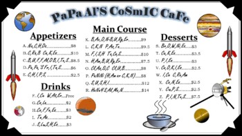 Preview of Chemical Symbols, Atomic # and Periodic Table Practice- Papa Al's Cosmic Cafe