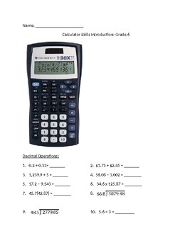 Preview of Practice with using the TI-30XIIS calculator