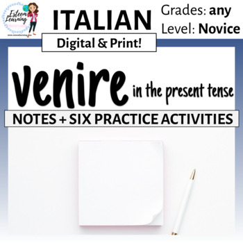 Preview of Verb VENIR Conjugation Notes and Practice