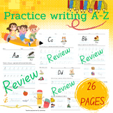 Practice writing A-Z Can practice writing for children sta