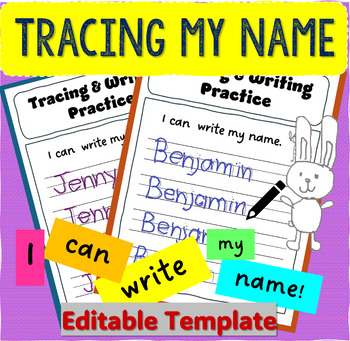 Preview of Editable | Practice writing children's names | For kindergarten