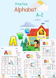 Practice writing letters A to Z/Trace the direction of the