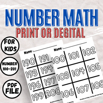 Preview of Coloring Pages : Exploring Numbers by Coloring | Numbers 100 - 201 | set 2