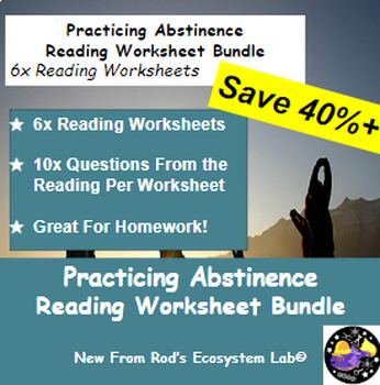 Preview of Practicing Abstinence Lesson Reading Worksheet Bundle **Editable**