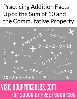 Preview of Practicing Addition Facts Up to the Sum of 10 and the Commutative Property