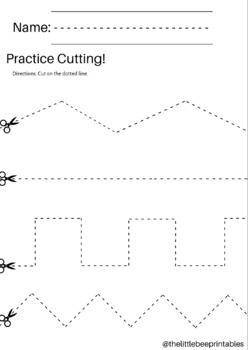 Preview of Practicing Cutting with Scissors Pre-K & Kindergarten