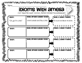 Preview of Practicing Idioms with Amelia Bedelia