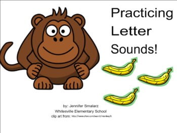 Preview of Practicing Letter Sounds Smart Notebook: Monkeys