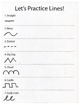 Preview of Practicing Lines Worksheet for Kindergarten