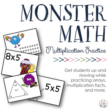 Preview of Practicing Multiplication, Arrays & Fact Triangles: Multiplication Monsters