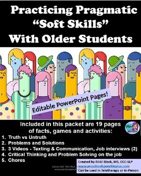 Preview of Practicing Pragmatic Soft Skills With Older Students EDITABLE