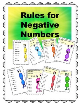 Preview of Practicing Rules for Negative Numbers