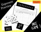 Practicing Powers & Exponents Dice Game