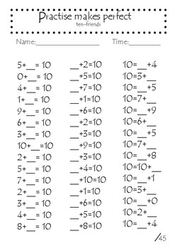 Practise makes perfect -worksheets for practising addition and ...