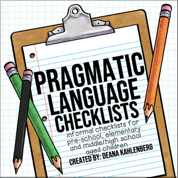 Preview of Pragmatic Language Checklists