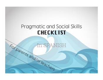 Preview of Pragmatic skills checklist in SPANISH