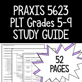 Preview of Praxis 5623 PLT Grades 5-9 Study Guide