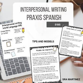Preview of Praxis Spanish Interpersonal Writing